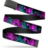 Web Belt Blank Black Buckle - HARLEY QUINN Pow & Aiming Poses/Joker Sketch Black/Turquoise/Fuchsia Webbing