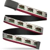 Web Belt Blank Black Buckle - California Flag Bear Weathered White Webbing
