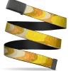Web Belt Blank Black Buckle - Spots Stacked Weathered Yellows/Browns Webbing
