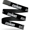 Web Belt Blank Black Buckle - THE GOONIES Title Logo Black/White Webbing