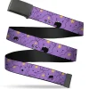 Web Belt Blank Black Buckle - Adventure Time Lumpy Space Princess Expressions Stacked Lavender Webbing