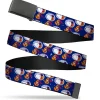Web Belt Blank Black Buckle - Peanuts Astronaut Snoopy Walking Pose Scattered Blue/Orange Webbing