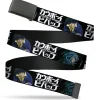 Web Belt Blank Black Buckle - COWBOY BEBOP Spike and Vicious Pose and Title Logo Black/Blues Webbing
