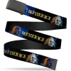Web Belt Blank Black Buckle - BEETLEJUICE Expressions and Title Logo Black/Blues Webbing