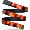 Web Belt Blank Black Buckle - Scooby Doo and Shaggy Halloween RUH ROH Orange/Black/Yellow Webbing