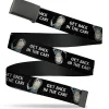 Web Belt Blank Black Buckle - Rick and Morty Rick GET BACK IN THE CAR Pose Black/White Webbing
