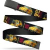 Web Belt Blank Black Buckle - Transformers Generations BUMBLEBEE G1 84 Poses Autobot Icon Black/Yellows/Red Webbing