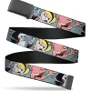 Web Belt Blank Black Buckle - The Grim Adventures of Billy & Mandy Group Pose Gray Webbing