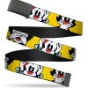Web Belt Blank Black Buckle - Animaniacs Wakko See Hear Speak No Evil Poses Yellow Webbing