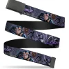 Web Belt Blank Black Buckle - CATWOMAN-NINE LIVES OF A FELINE FATALE Pose2/Jewelry/Black Cat Purples Webbing