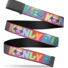 Web Belt Blank Black Buckle - Candy Land KANDY RULES King Kandy Face Red/Multi Color Webbing