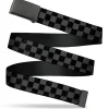 Web Belt Blank Black Buckle - Checker Weathered2 Black/Gray Webbing
