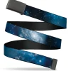 Web Belt Blank Black Buckle - Galaxy Blues/Blues Webbing