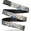 Web Belt Blank Black Buckle - Dr. Stone Senku Ishigami Expression Blocks Blues Webbing