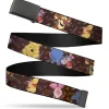 Web Belt Blank Black Buckle - Winnie the Pooh Character Poses Webbing