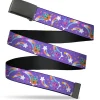 Web Belt Blank Black Buckle - Furby Orange and Purple Jumping Rainbow Slide Black/Multi Color Webbing
