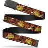 Web Belt Blank Black Buckle - POST COCOA PEBBLES Logo and Vivid Cereal Browns Webbing