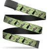 Web Belt Blank Black Buckle - The Wizard of Oz Wicked Witch of the West and Flying Monkeys Greens Webbing