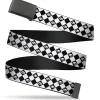 Web Belt Blank Black Buckle - Skelanimals Face Logo Checker White/Black Webbing