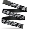 Web Belt Blank Black Buckle - Batman Hush Pose Sketches Black/White Webbing