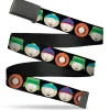 Web Belt Blank Black Buckle - South Park Boys Face Repeat Black Webbing