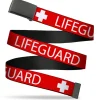Web Belt Blank Black Buckle - LIFEGUARD/Logo Red/White Webbing