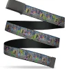Web Belt Blank Black Buckle - Teenage Mutant Ninja Turtles Battle Purple Foot Soldier Ninja Arcade Scene Grays Webbing