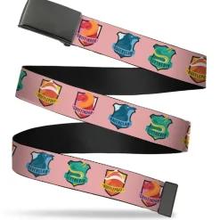 Web Belt Blank Black Buckle - Harry Potter Team Spirit House Icons Pinks Webbing