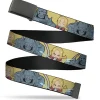 Web Belt Blank Black Buckle - Fullmetal Alchemist Brotherhood Chibi Elric Brothers Pose Yellow Webbing