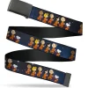 Web Belt Blank Black Buckle - Peanuts Gang Astronauts Space Walk Group Pose Blues Webbing