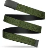 Web Belt Blank Black Buckle - Avatar Last Airbender Earth Element Symbol Black/Olive Green Webbing