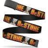 Web Belt Blank Black Buckle - DR. STONE Title Logo and Senku Ishigami Pose Black Webbing