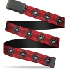 Web Belt Blank Black Buckle - Skelanimals Face Logo Plaid Red/Black/White Webbing