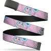 Web Belt Blank Black Buckle - Candy Land Queen Frostine Pose and Float Bubbles Pinks Webbing