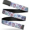 Web Belt Blank Black Buckle - Dungeons & Dragons Icons Doodle White/Multi Color Webbing