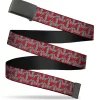 Web Belt Blank Black Buckle - He-Man Battle Armor Chest Logo Gray/Reds Webbing