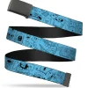 Web Belt Blank Black Buckle - SpongeBob SquarePants Doodle Poses Blue/Black Webbing