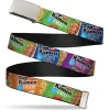 Web Belt Blank Chrome Buckle - Top Ramen Vivid Flavor Packages Stacked Multi Color Webbing