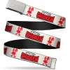 Web Belt Blank Chrome Buckle - ROBOT CHICKEN Title Logo and Chicken Silhouette Ivory Webbing