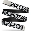 Web Belt Blank Chrome Buckle - Nightmare Before Christmas Jack Expressions Scattered Black/White Webbing