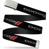 Web Belt Blank Chrome Buckle - Dodge Red Rhombus REPEAT Webbing