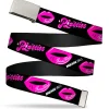 Web Belt Blank Chrome Buckle - Mean Girls PLASTICS Kisses Black/Pink Webbing
