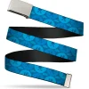 Web Belt Blank Chrome Buckle - ROBOT CHICKEN Title Logo Dots Blues Webbing