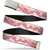 Web Belt Blank Matte Buckle - Cup Noodles Cups Stacked Collage White/Gold/Red Webbing