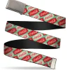 Web Belt Clamp Buckle - Coca-Cola Script Marquee Logo Green/Red/White Webbing
