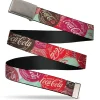 Web Belt Clamp Buckle - DRINK COCA-COLA Coke Patches Stacked Reds/Multi Color Webbing