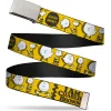 Web Belt Clamp Buckle - Peanuts I AM CHARLIE BROWN Poses and Zig Zag Stripe Yellows/Black Webbing