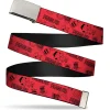 Web Belt Clamp Buckle - PEANUTS Gang Six Character and Title Logo Collage Red/Black Webbing