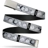 Web Belt Clamp Buckle - Peanuts Gang Expressions Gray/Black/White Webbing