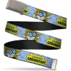 Web Belt Clasp Buckle - DEXTER'S LABORATORY Title Logo and Dexter Pose Blues/Yellow/Black Webbing